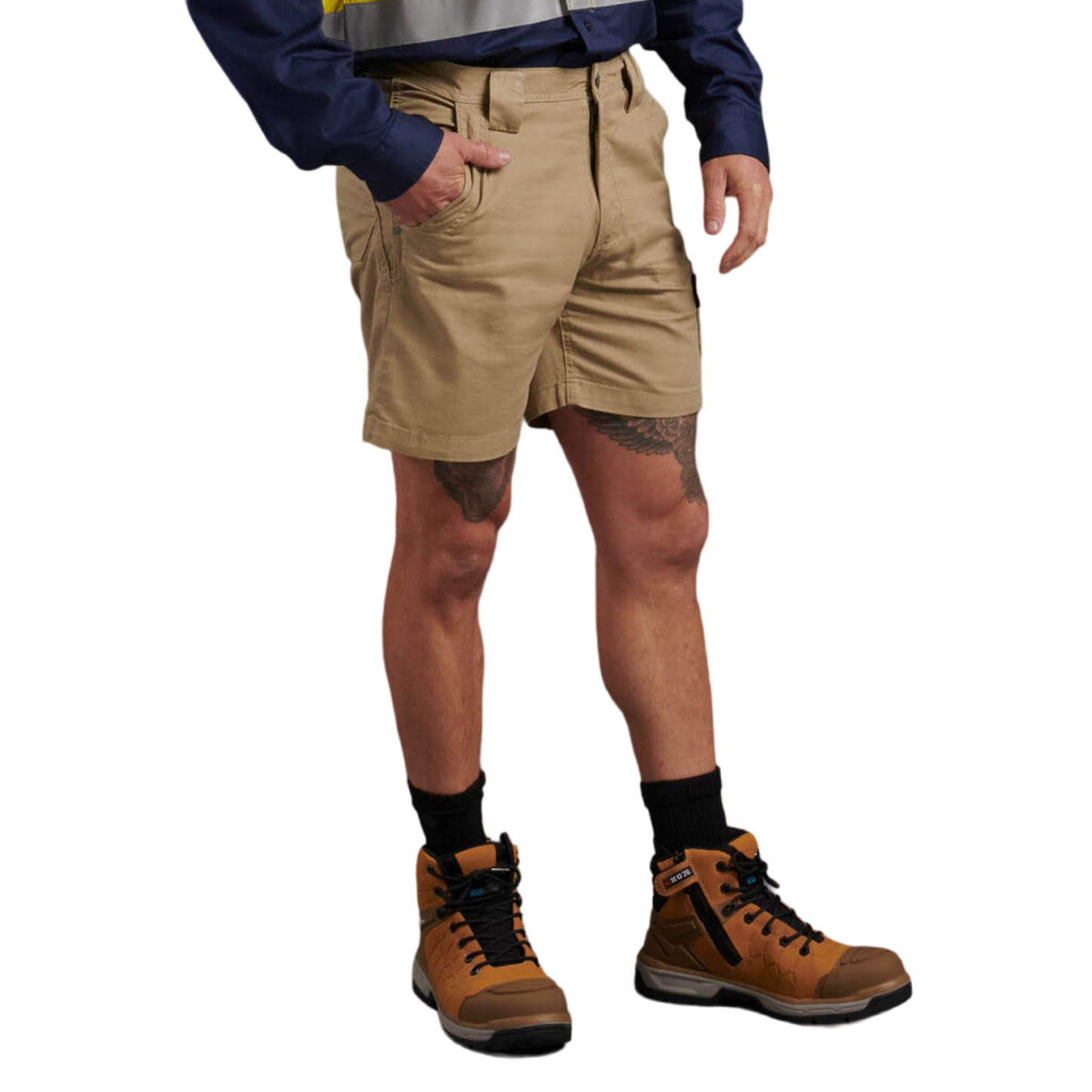 KingGee Men's Tradies Summer Lightweight Cargo Short Shorts - Khaki