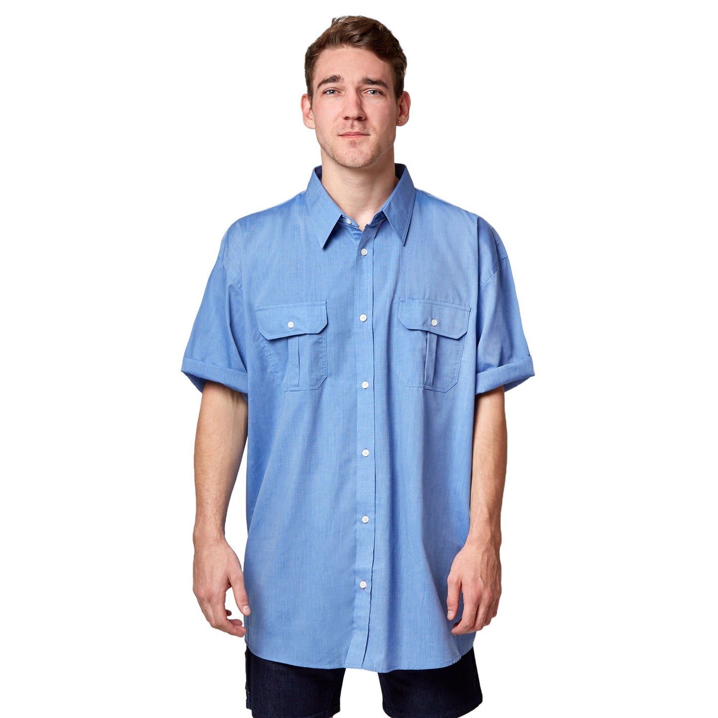 Hard Yakka Short Sleeve End On End Shirt - Blue Workwear Hard Yakka 